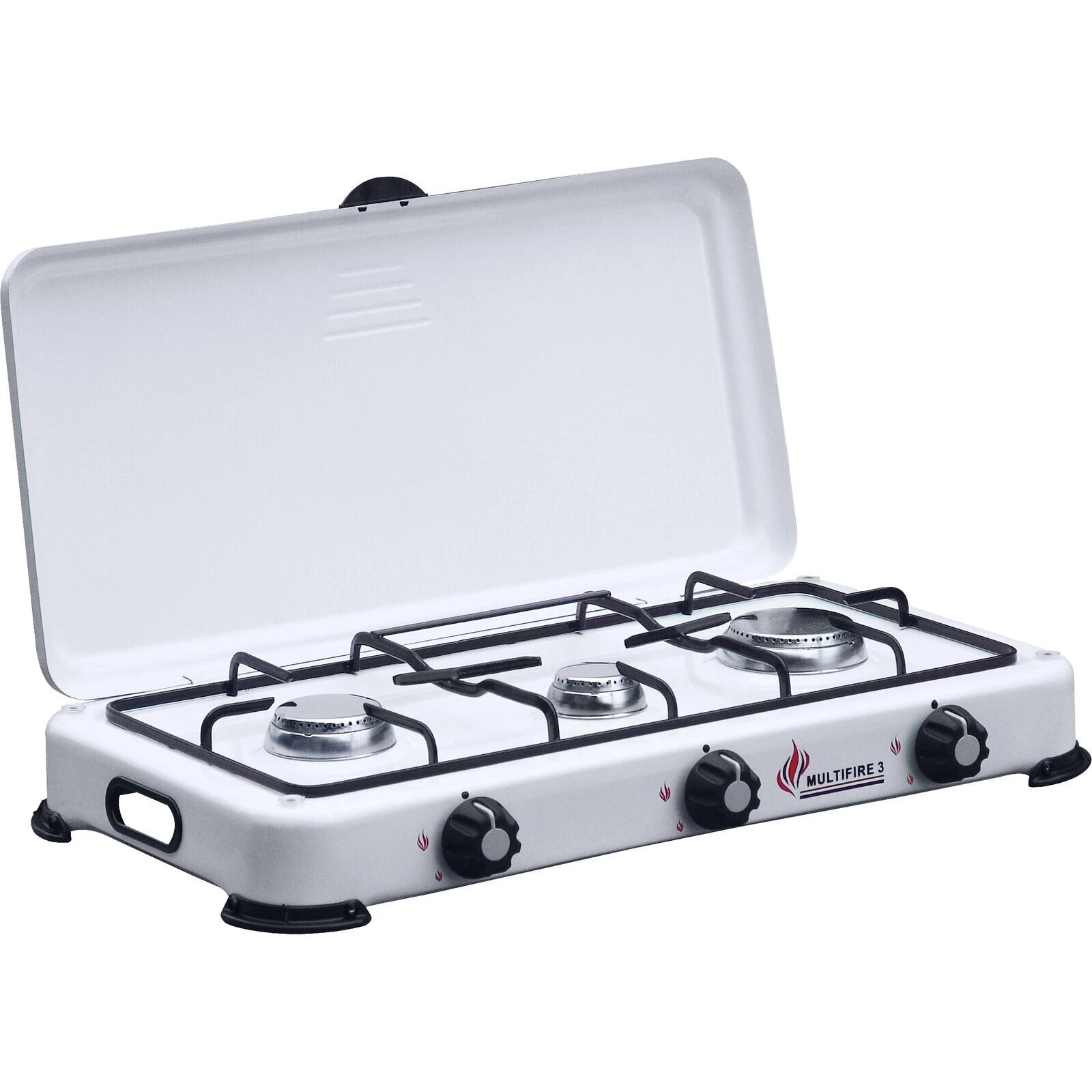 Fornello a Gas 3 Fuochi con Coperchio Camping Multifire 3