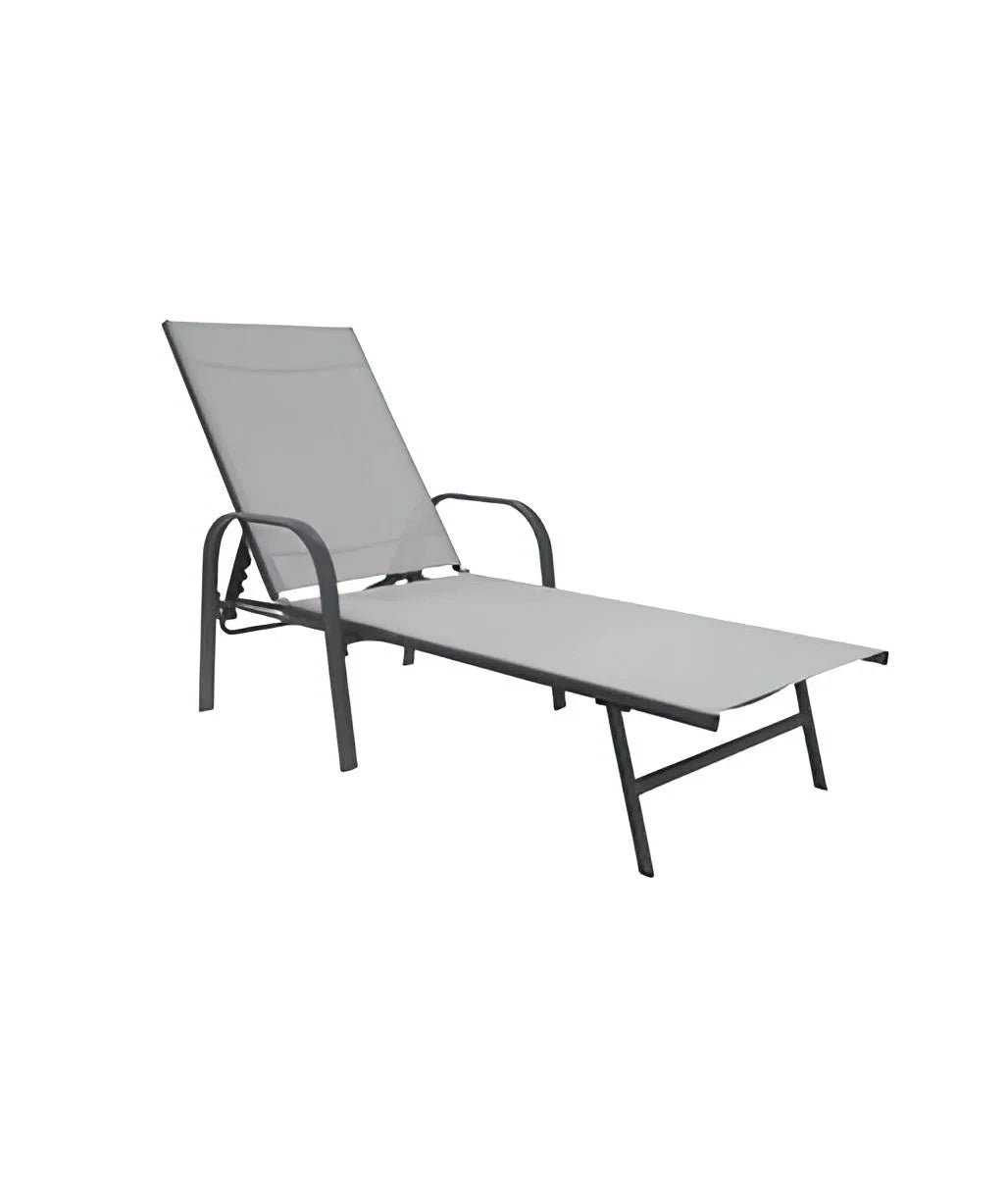Lettino Prendisole Hawaii Grigio Textilene Metallo Pieghevole