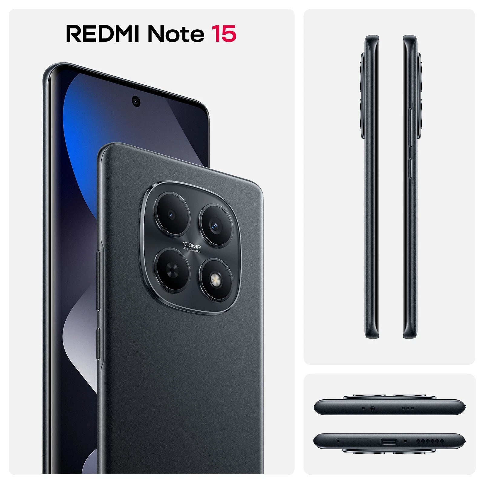 Xiaomi Redmi Note 15 4G 8+256GB Duos Midnight Black Italia