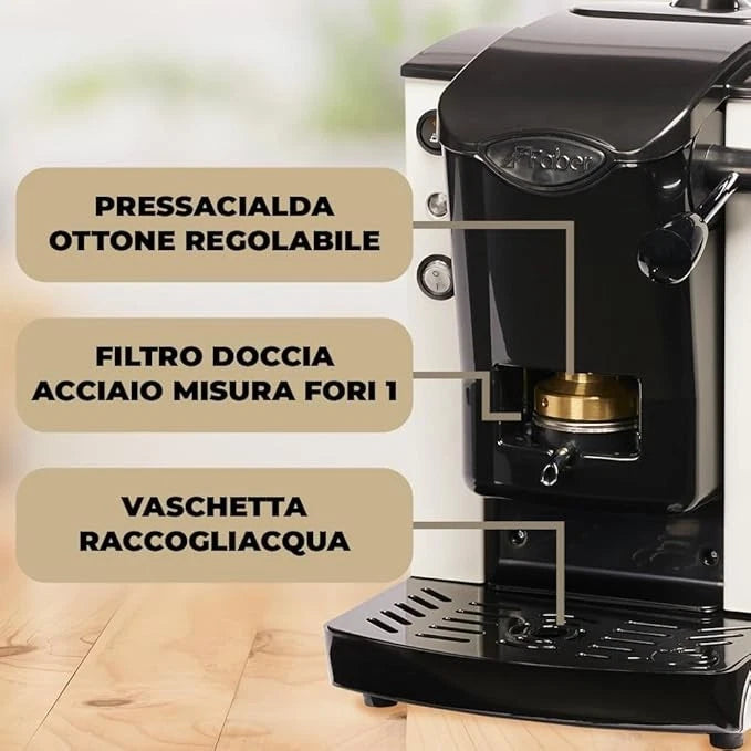 Faber Slot Plast Telaio Nero Plastiche Bianco Macchina da Caffè a Cialde