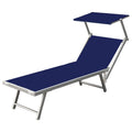 Lettino Alluminio Playa Blu Navy con Parasole Orientabile Set 2 Pezzi