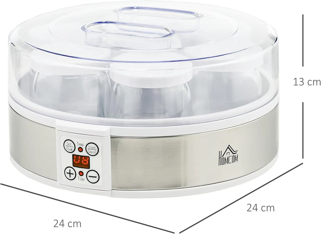 Yogurtiera 20W da 1.5L con 7 Vasetti e Display a Pulsanti