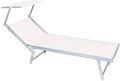 Lettino in Alluminio Playa con Parasole Bianco 2 pz