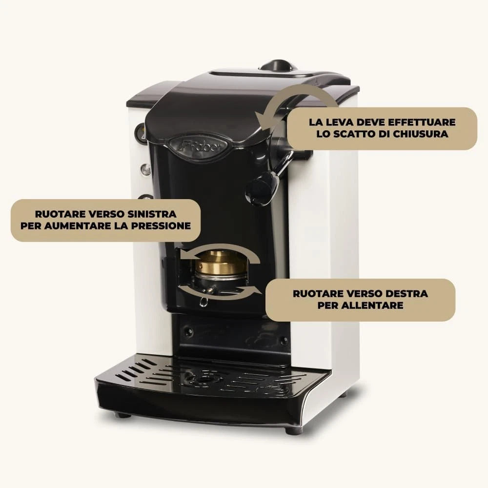 Faber Slot Plast Telaio Nero Plastiche Bianco Macchina da Caffè a Cialde