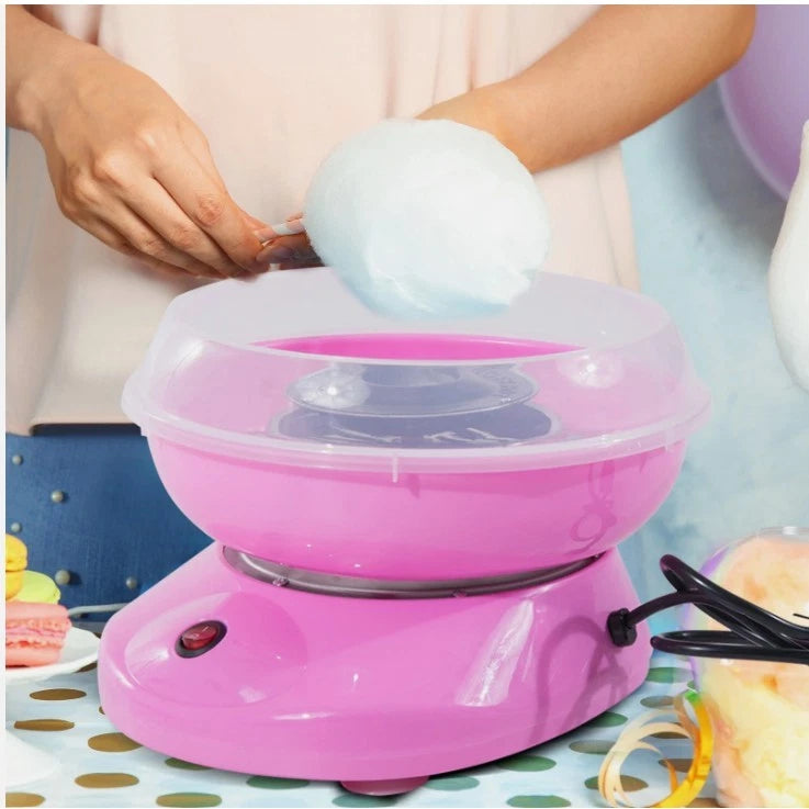 Macchina per Zucchero Filato 450W in Acciaio e Alluminio Rosa