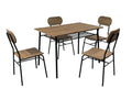 Set Industrial Tavolo + 4 Sedie Metallo e Quercia