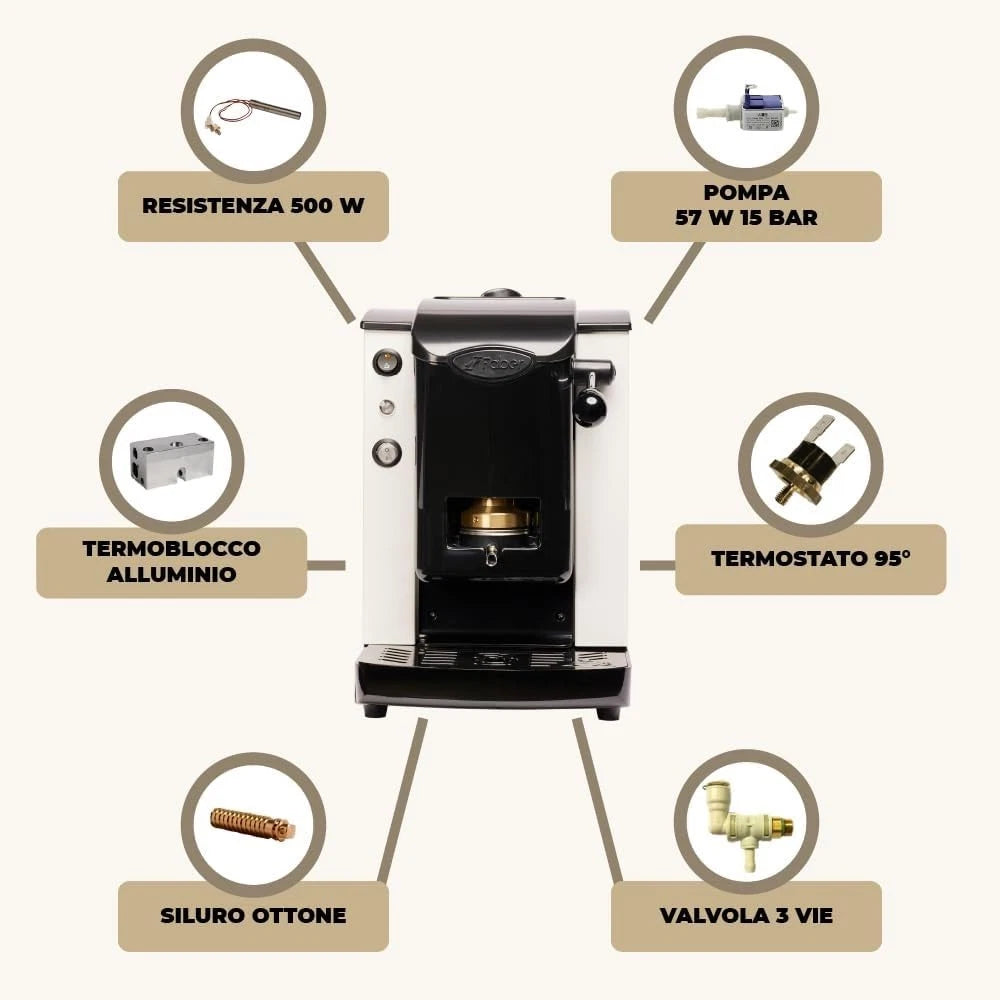 Faber Slot Plast Telaio Nero Plastiche Bianco Macchina da Caffè a Cialde