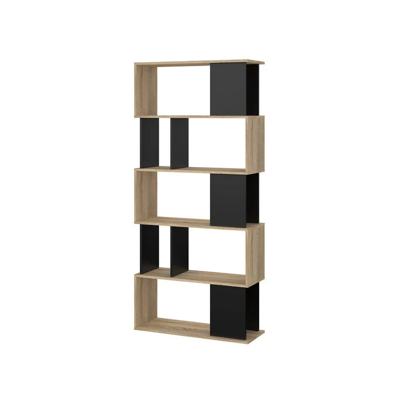 Libreria Maze 80x29x173 Cm Quercia e Nero