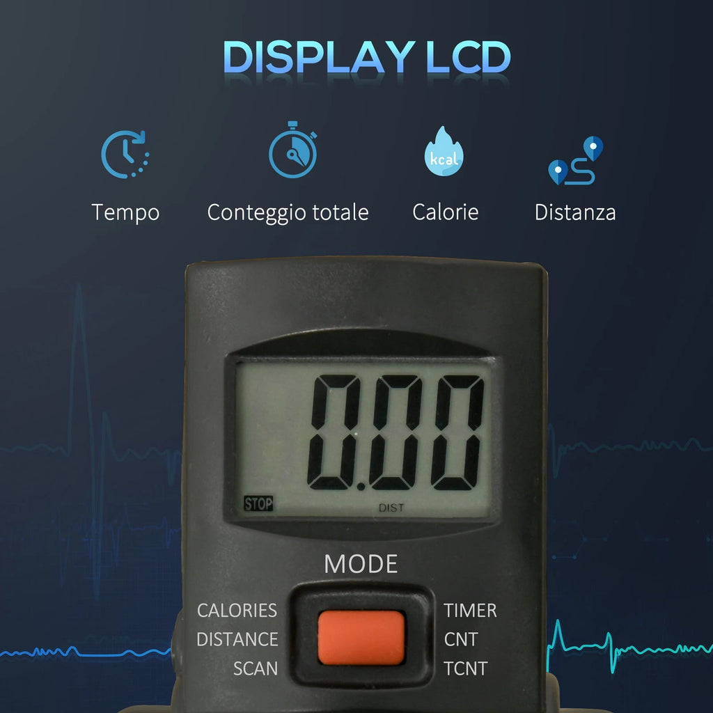 Mini Cyclette Riabilitazione Regolabile LCD Acciaio ABS Nero Rosso