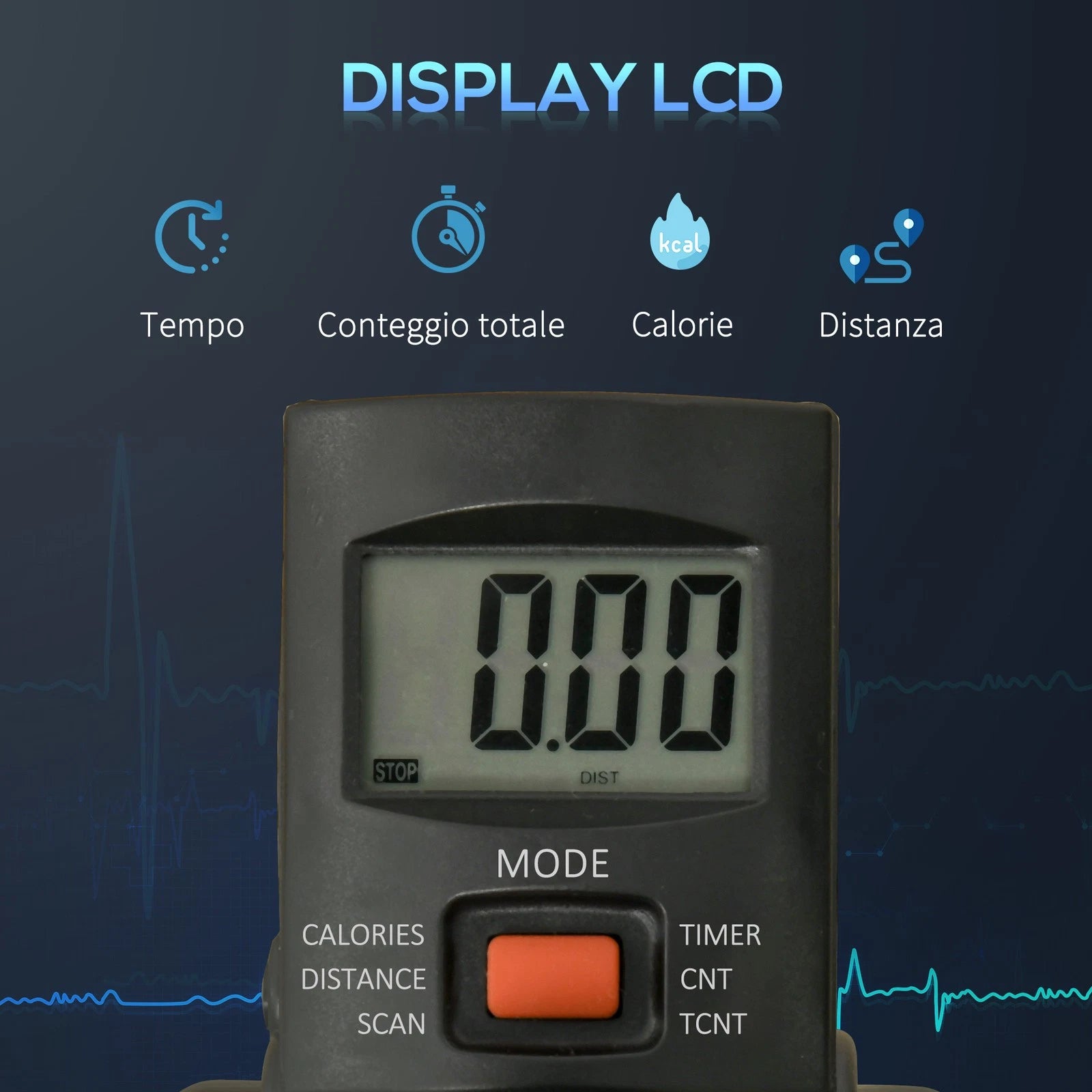 Mini Cyclette Riabilitazione Regolabile LCD Acciaio ABS Nero Rosso
