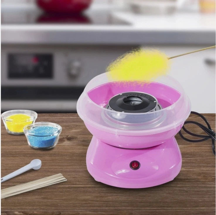 Macchina per Zucchero Filato 450W in Acciaio e Alluminio Rosa
