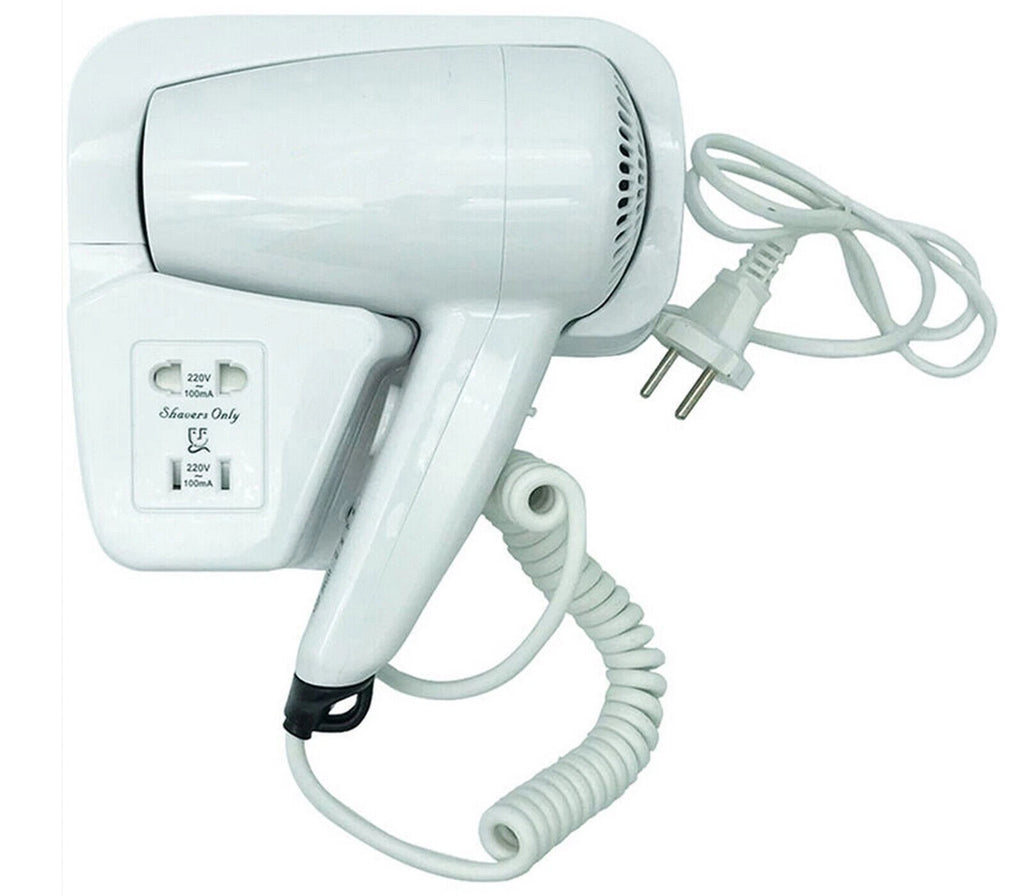 Asciugacapelli Da Parete 1200W Con Tubo Flessibile 100cm