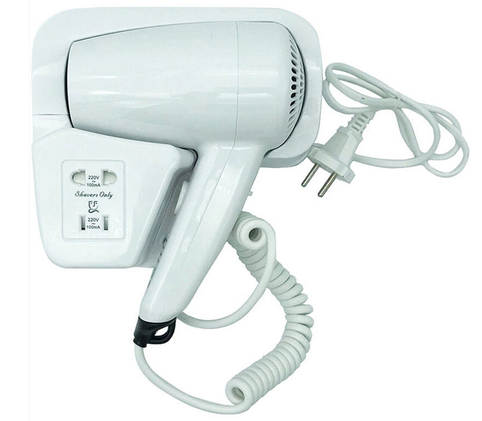 Asciugacapelli Da Parete 1200W Con Tubo Flessibile 100cm