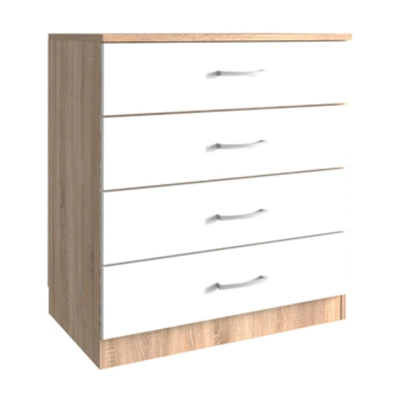 Kit Cassettone 4 Cassetti 70x40xH72 cm Rovere Bianco