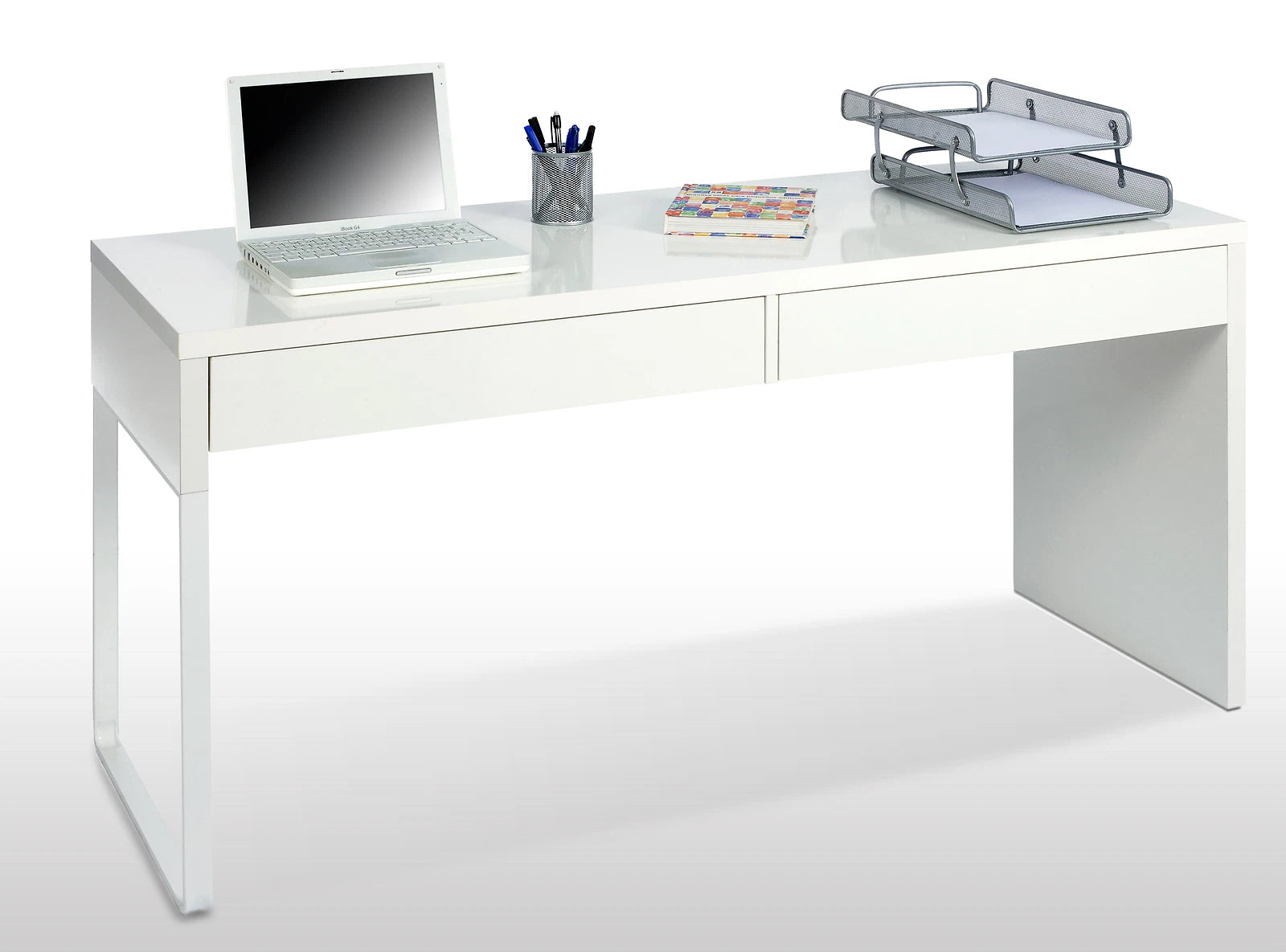 Kit Portacomputer Touch 138x50x75 cm Bianco Lucido