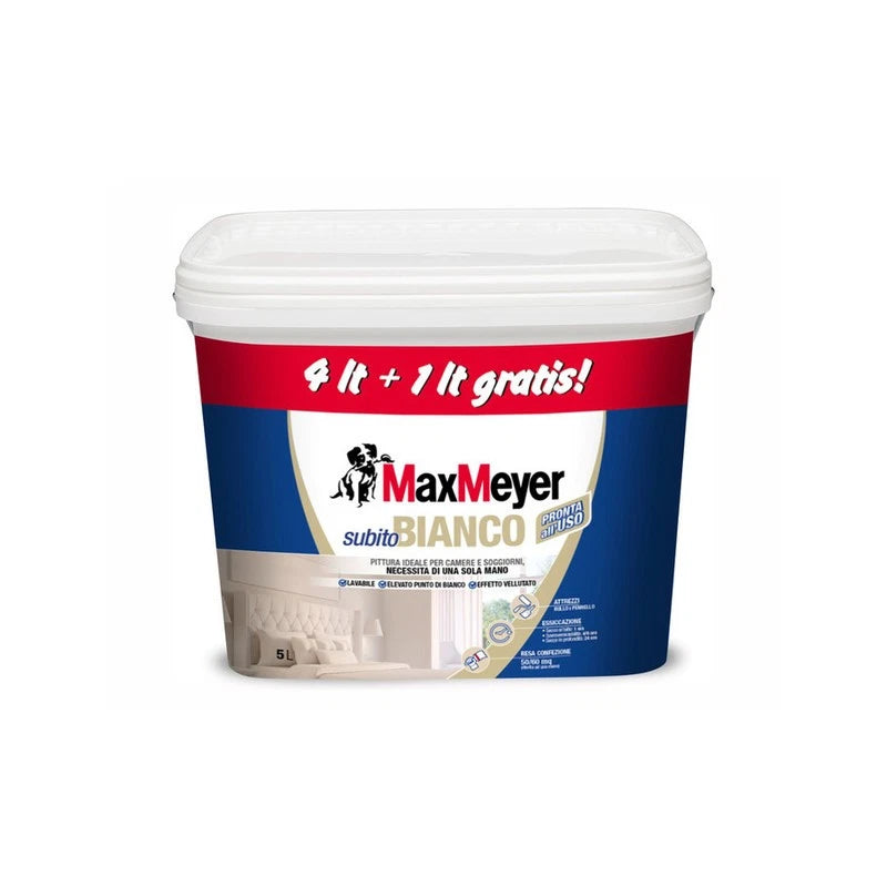 Idropittura Max Lavabile Subito Bianco 5L – Bianco Opaco