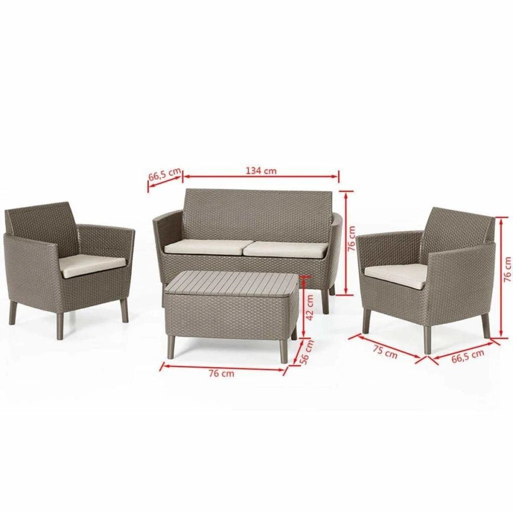 Salotto Salemo 4 Pezzi con Cuscini – Colore Cappuccino