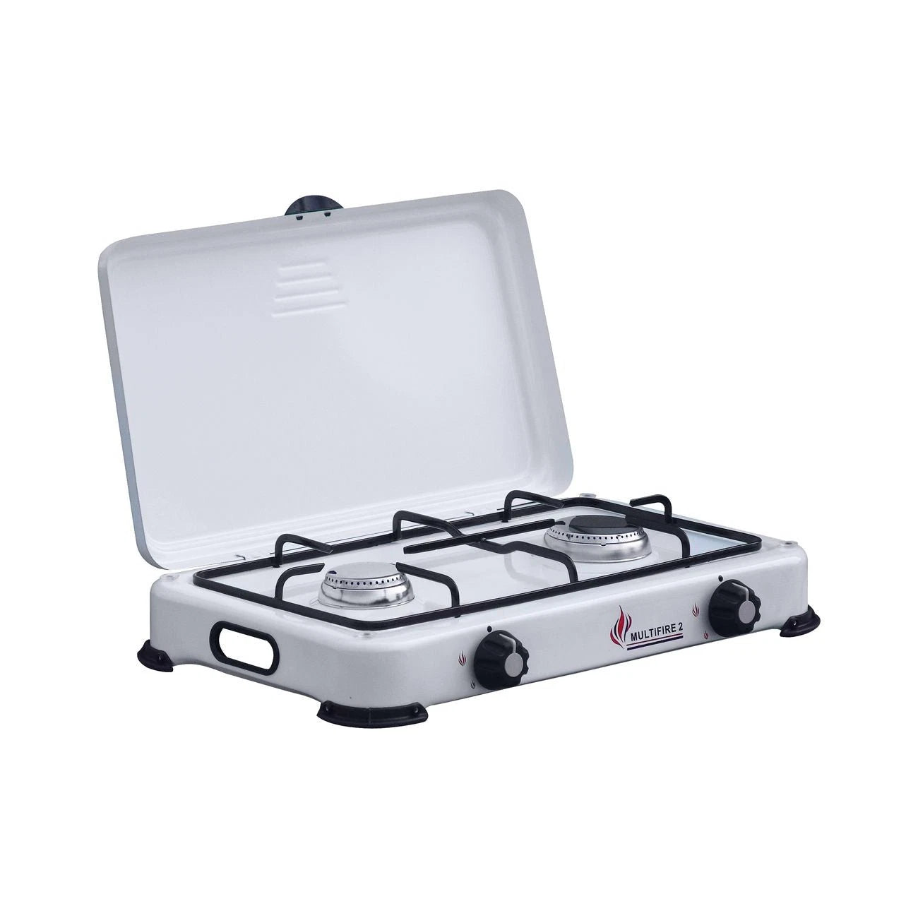 Fornello a Gas 2 Fuochi con Coperchio Camping Multifire 2