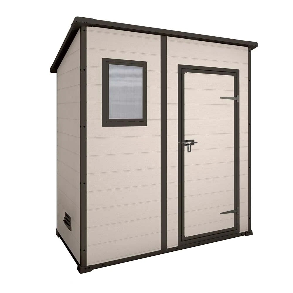 Casetta Keter Manor Pent Effetto Legno 183x111x200cm Beige