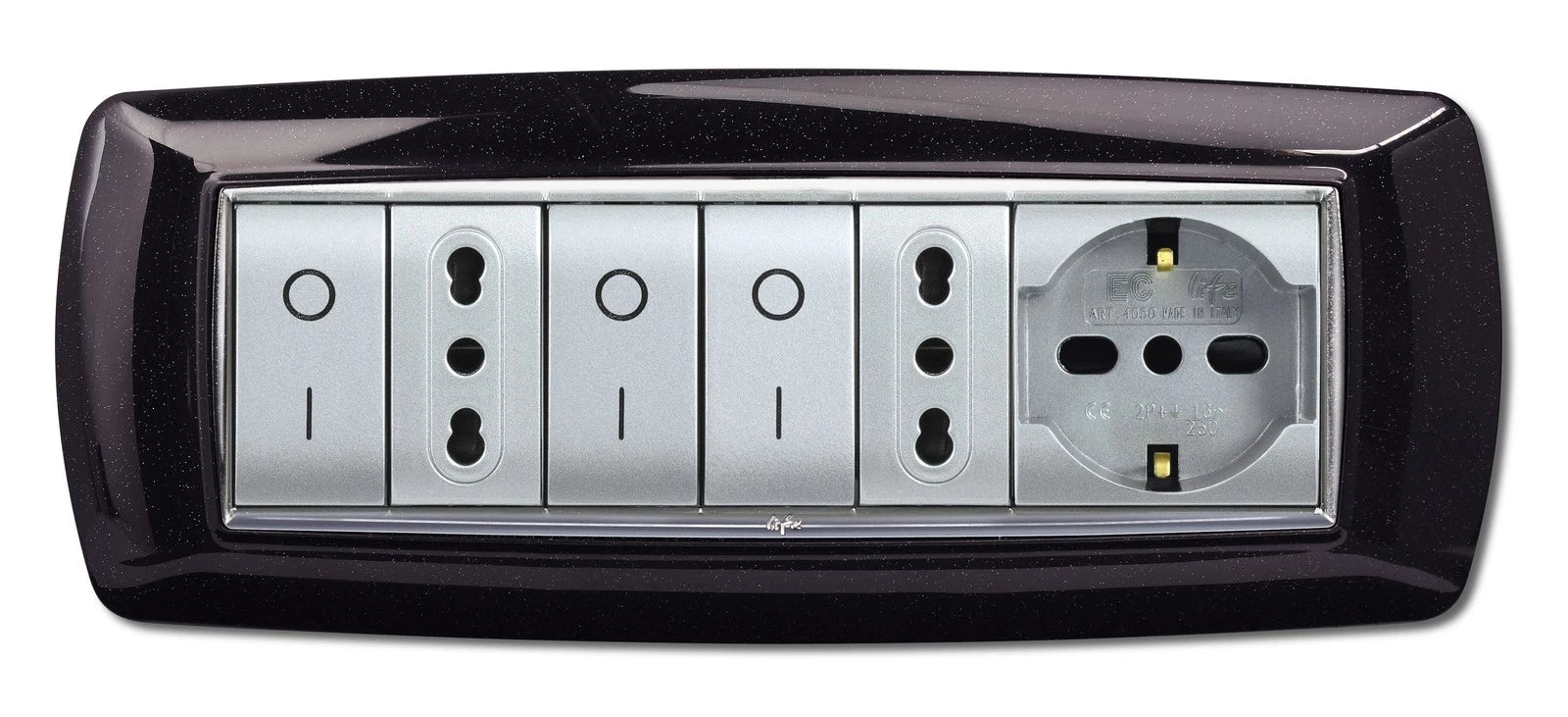 Placca Life Living Plast Nero Glittering 7 Posti