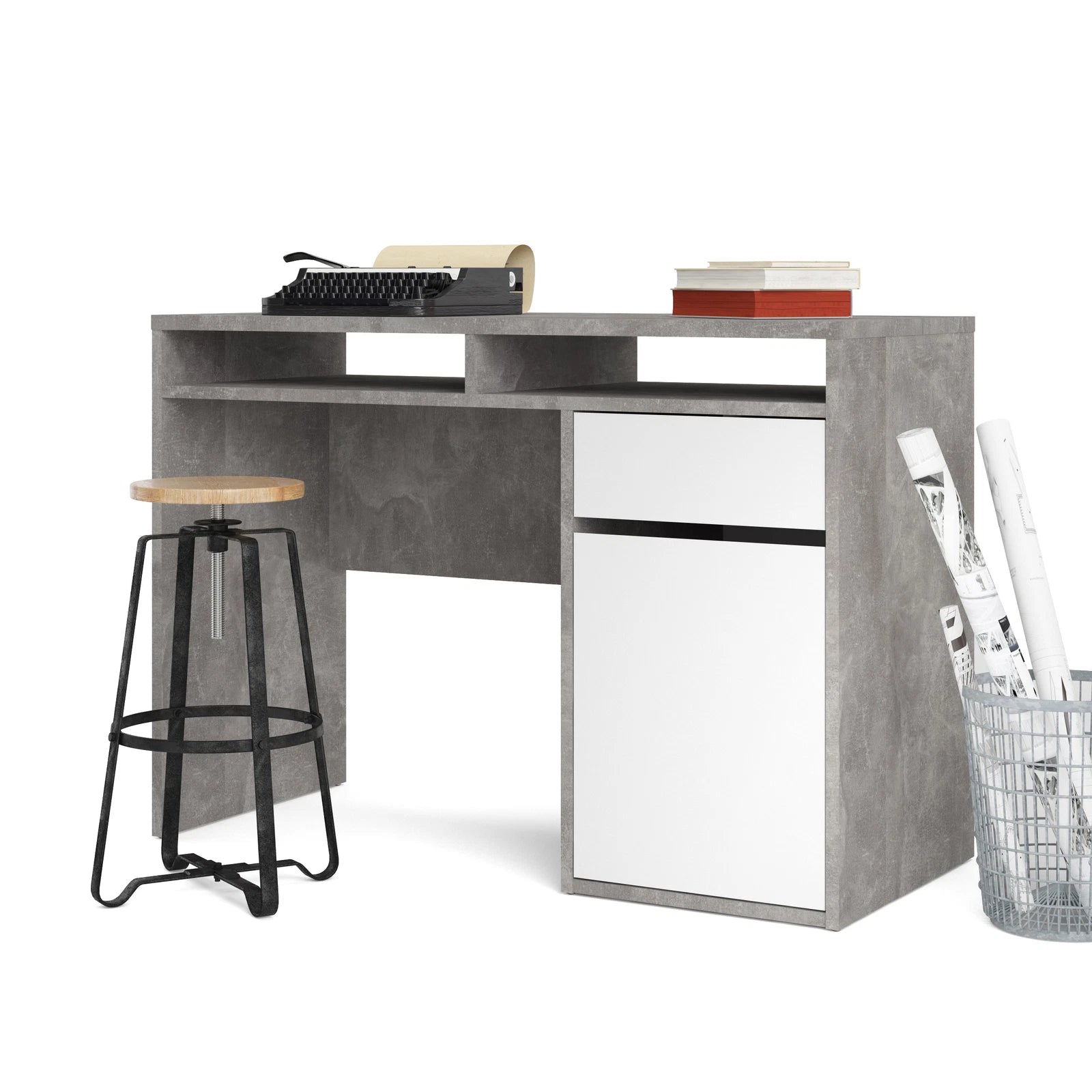 Kit Scrivania Function Plus 110x48x77 cm Cemento