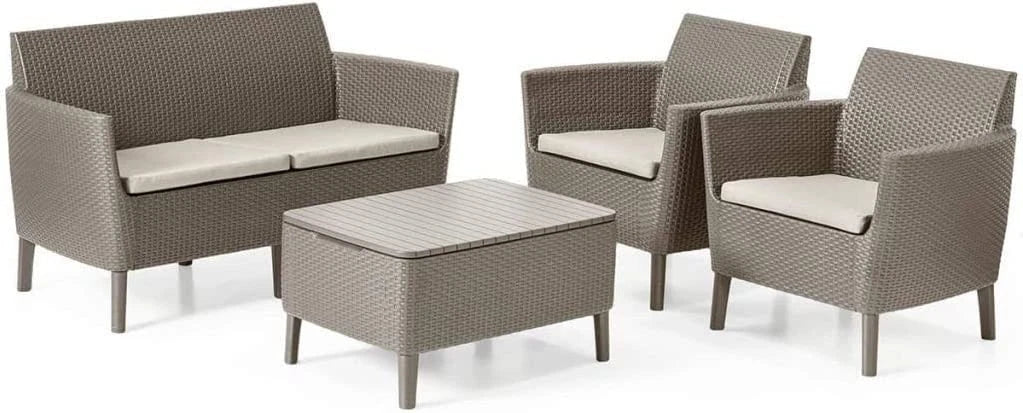Salotto Salemo 4 Pezzi con Cuscini – Colore Cappuccino