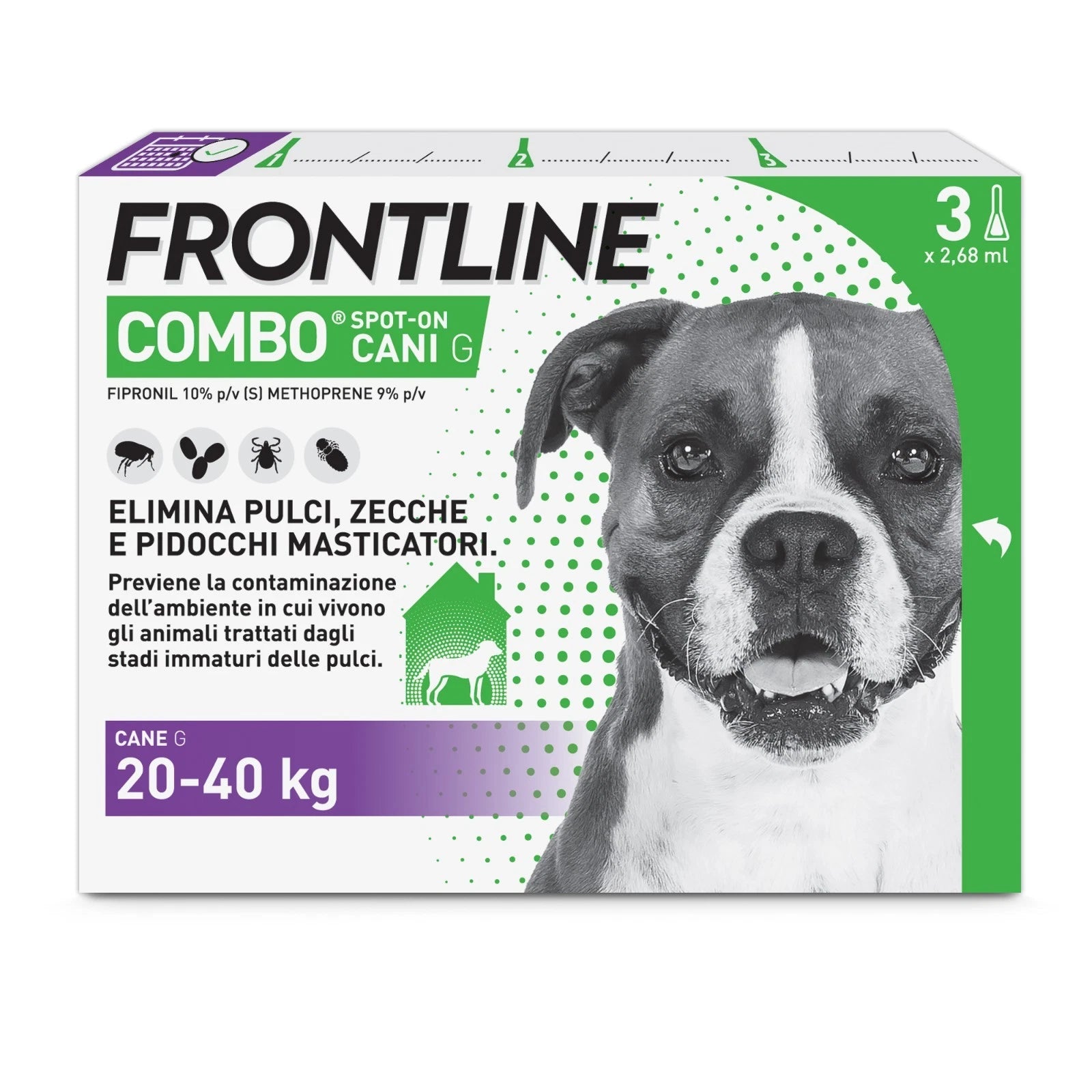 Frontline Combo 20-40 Kg Cani Grandi 3 Pipette