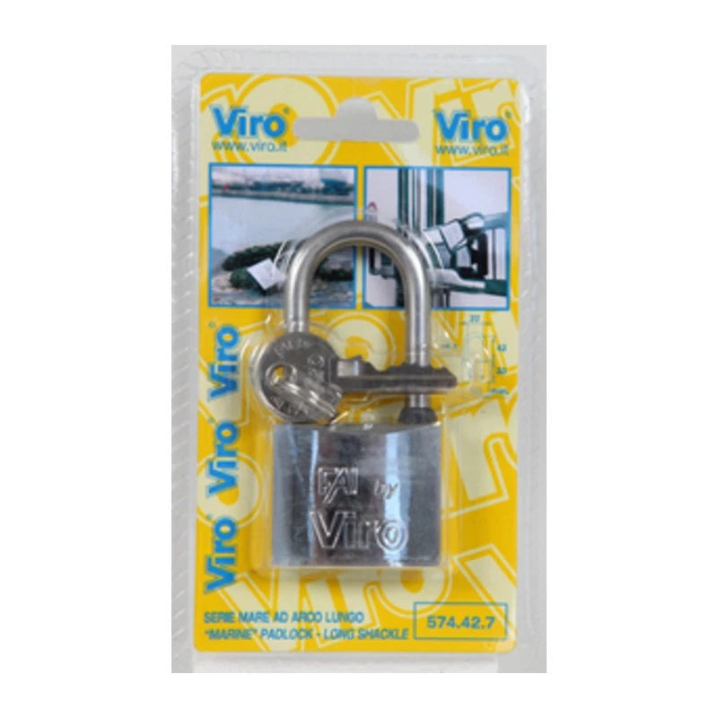 Viro Mare 574.42 Lucchetto Ottone Arco Lungo 40 mm