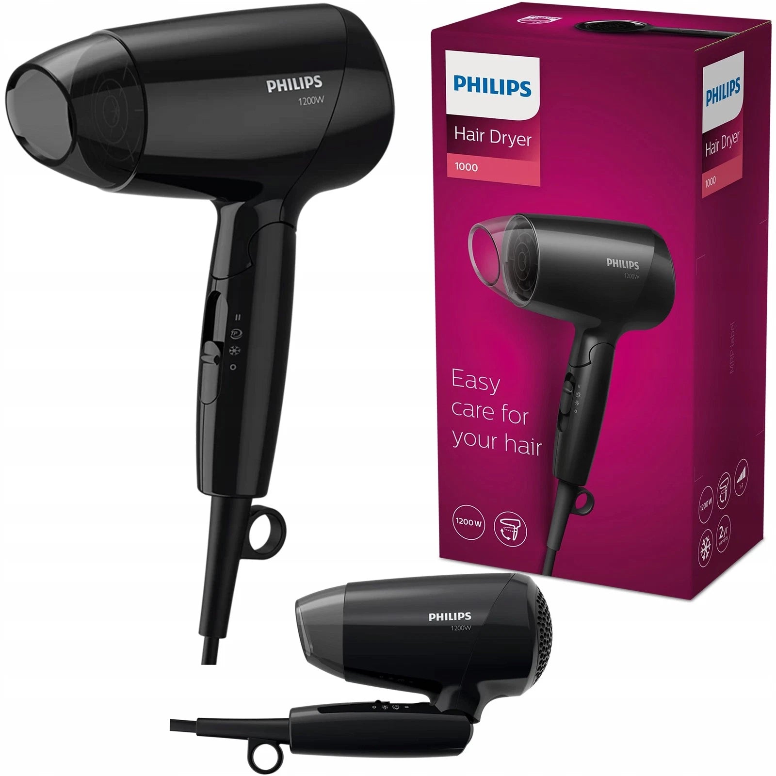 Philips BHC010/10 Asciugacapelli 1200W Nero