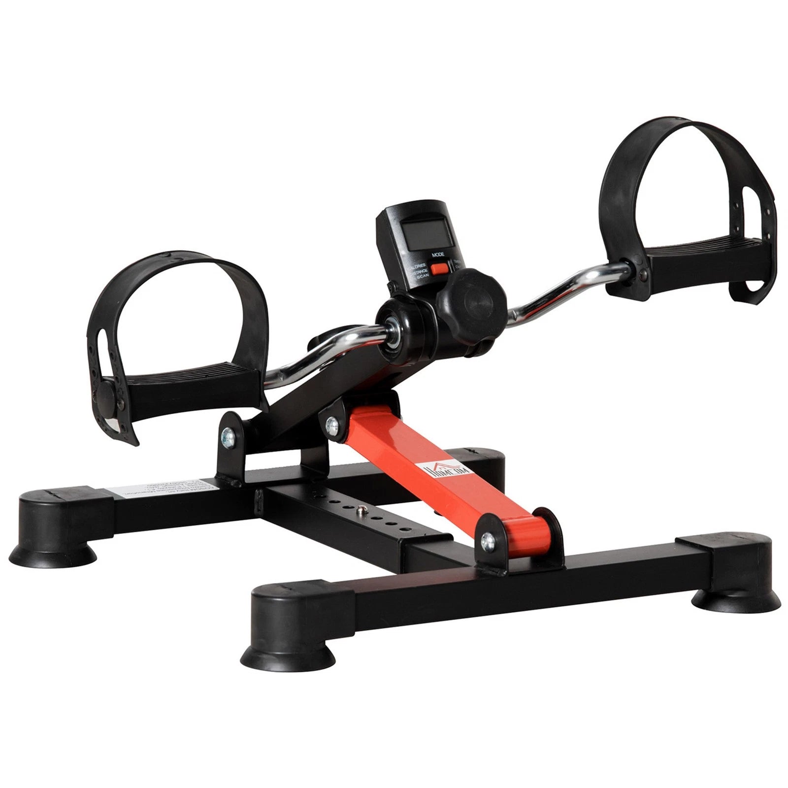 Mini Cyclette Riabilitazione Regolabile LCD Acciaio ABS Nero Rosso