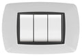 Placca Life Living Plast Bianco 3 Posti Cornice Nero