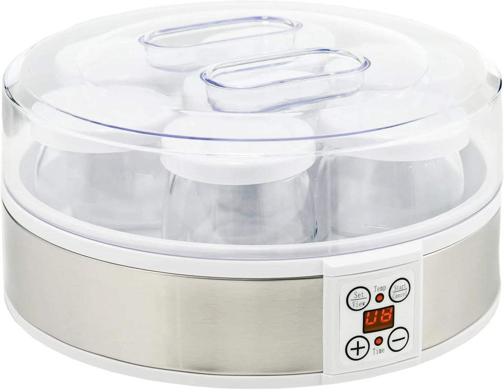 Yogurtiera 20W da 1.5L con 7 Vasetti e Display a Pulsanti