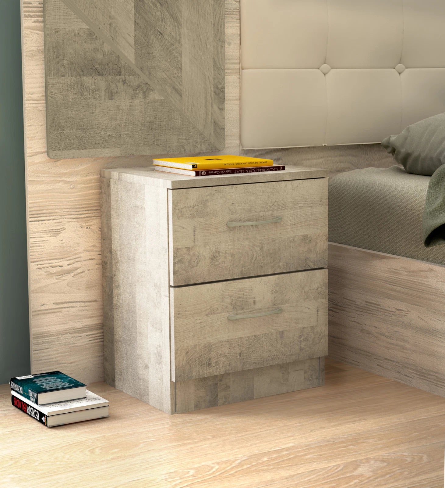 Kit Comodino 2 Cassetti 45x34xH47 cm Rovere PL