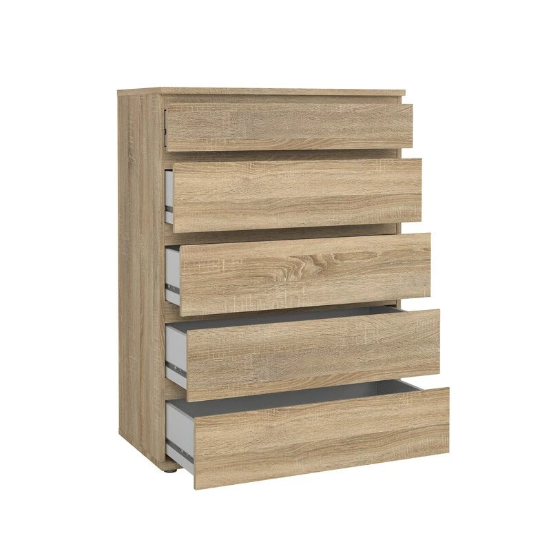 Kit Cassettiera 5 Cassetti Nova 77x40x107 cm Quercia