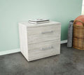 Kit Comodino 2 Cassetti 48x36x41 cm Bianco Venato K083