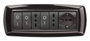 Placca Life Living Plast Nero 7 Posti