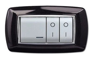 Placca Life Living Plast Nero Glittering 4 Posti