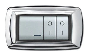 Placca Life Living Plast Cromo 4 Posti