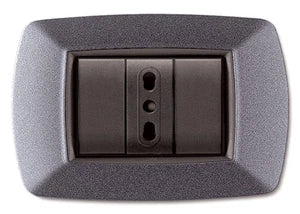 Placca Life Living Plast Grigio Notte Vulcan 3 Posti