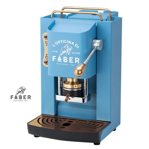 Faber Pro Deluxe Pressacialda in Ottone Turquoise Macchina da Caffè