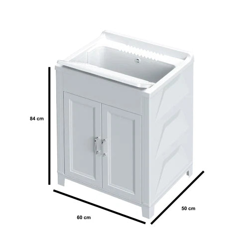 Kit Lavatoio in Resina Antiacido 60x50 cm – Bianco Lucido