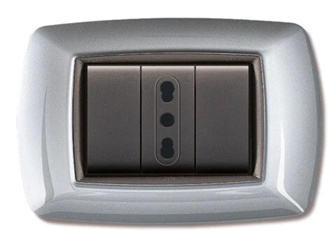 Placca Life Living Plast Alluminio Chiaro 3 Posti Confezione da 10 pezzi
