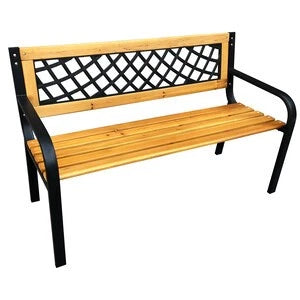 Panchina Sosta 118x50x75 cm – Nero e Legno Naturale