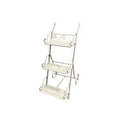 Fioriera con Ruote 3 Ripiani 54x34x78cm Bianco Antico Epoque