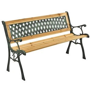 Panchina Attesa 126x51x73 cm Verde Rame e Legno Naturale – Confezione da 10 pz
