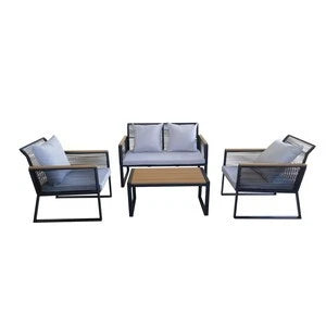 Set Salotto 4 Pezzi Gordes Nero – Arredo da Giardino
