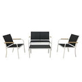 Set Salotto 4 Pezzi Menton Bianco/Nero – Arredo da Giardino