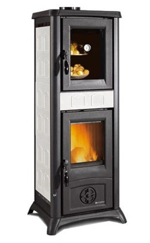 Stufa a Legna con Forno La Nordica Gemma 5.0 Bianco 7.3 kW