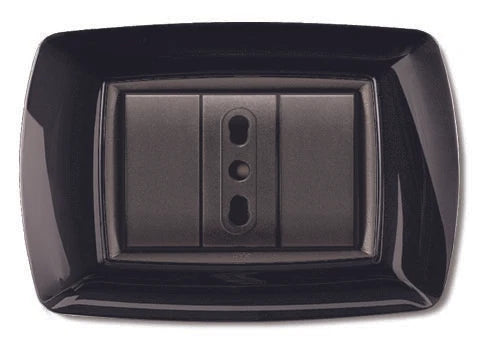 Placca Life Living Plast Nero 4 Posti
