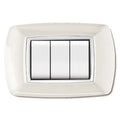 Placca Life Living Plast Bianco 3 Posti Cornice Bianco
